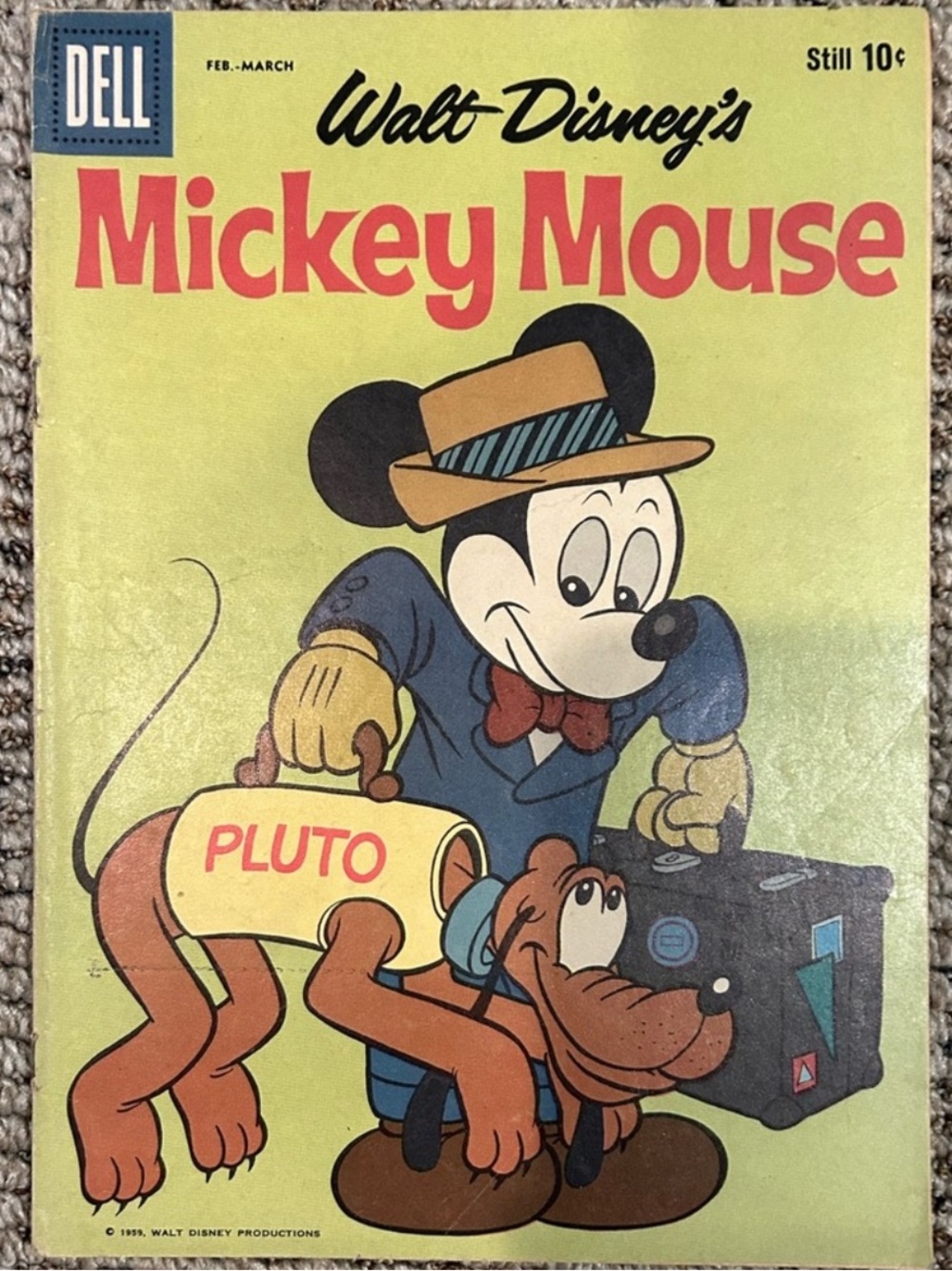Walt Disney’s Mickey Mouse #64 Feb–Mar 1959 Dell Comic Book Vintage Pluto